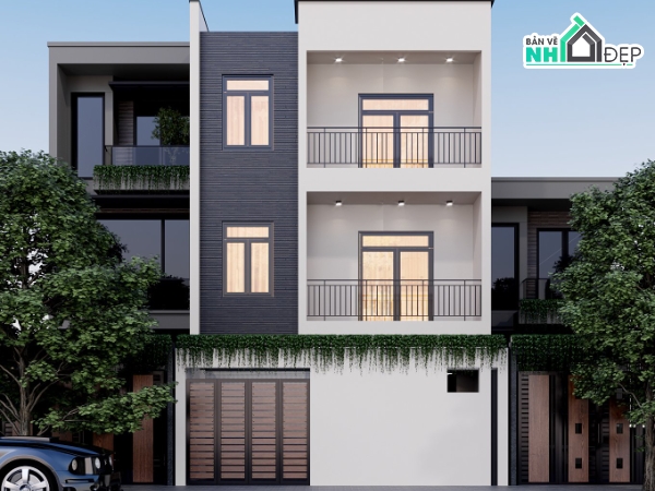 Hồ sơ thiết kế,Bản vẽ thiết kế,Nhà phố 3 tầng hiện đại,Nhà phố hiện đại,Nhà phố 3 tầng,Nhà phố 3 tầng 7.4x17m