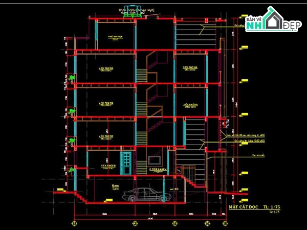 nhà văn phòng 6x14.5m,văn phòng 5 tầng có lửng,nhà văn phòng có bán hầm,thiết kế văn phòng mặt tiền 6m,bản vẽ nhà văn phòng 5 tầng