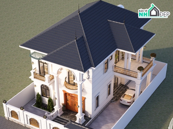 thiết kế nhà mái nhật,1 trệt 2 lầu,nhà mái nhật 1 trệt 1 lầu,biệt thự