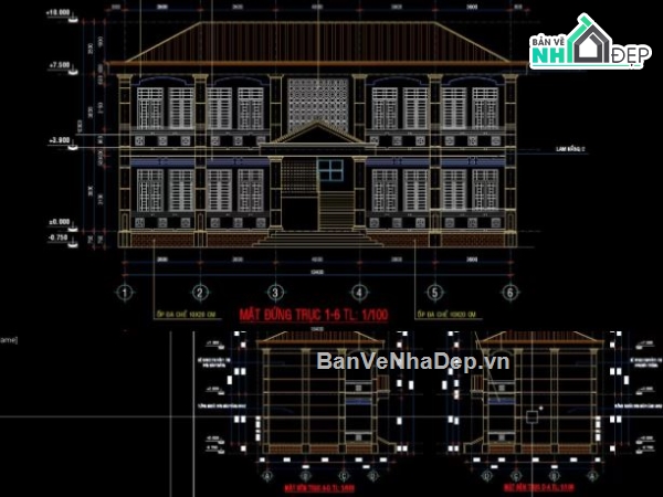 trường học 2 tầng,trường học file cad,autocad trường học,trường học file autocad