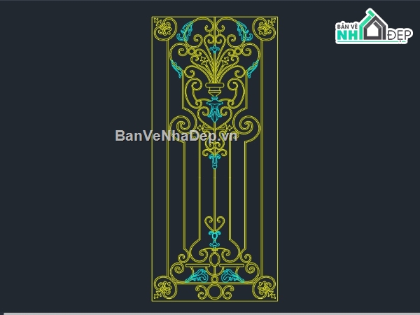 Cổng Sắt Cổ Điển,Cửa Cổng 2 Cánh,bản vẽ thiết kế sắt mỹ thuật,thiết kế cổng hàng rào đẹp,thiết kế cổng sắt,cổng sắt và tường rào chi tiết