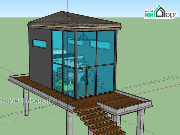 Home stay sketchup,home stay file sketchup,file sketchup home stay,model su home stay