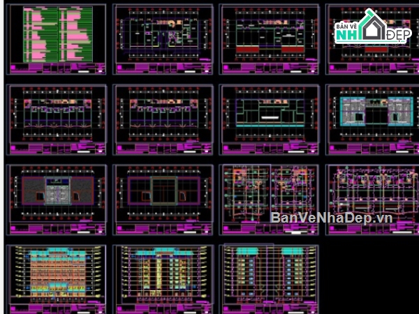 Khách sạn 9 tầng,cad khách sạn 9 tầng,khách sạn 9 tầng cad,file cad khách sạn 9 tầng