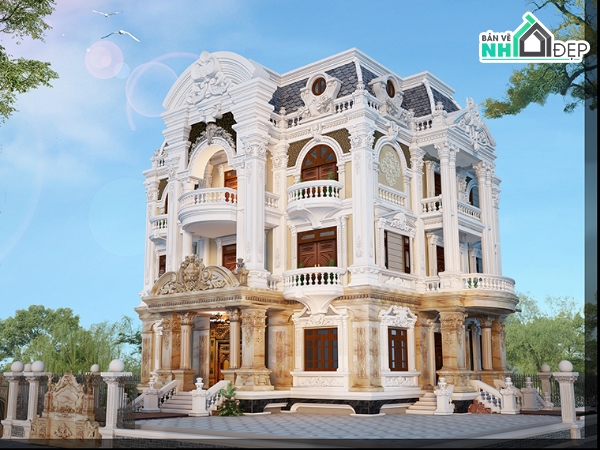 lâu đài cổ điển,lâu đài cổ điển 4 tầng,lâu đài tân cổ điển