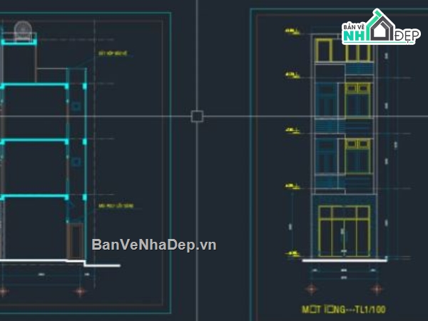 nhà phố 3 tầng 1 tum,nhà phố 3 tầng,bản vẽ nhà phố 3 tầng,nhà phố 3 tầng file cad