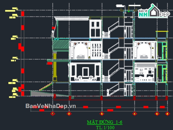 biệt thự tân cổ,kiến trúc biệt thự tân cổ điển,Kiến trúc,bản vẽ autocad