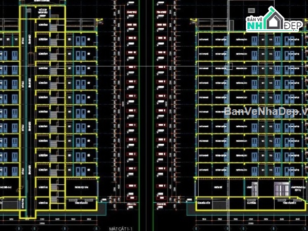 chung cư 11 tầng 1 hầm,bản vẽ chung cư 11 tầng 1 hầm,file cad chung cư