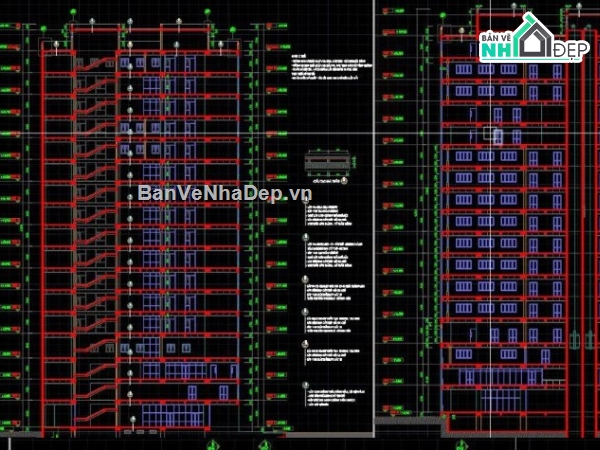 chung cư 18 tầng 1 hầm,bản vẽ chung cư 18 tầng 1 hầm,chung cư 18 tầng 1 hầm cad