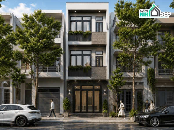 Nhà phố 3 tầng,Nhà phố,bản vẽ nhà phố,nhà phố file cad