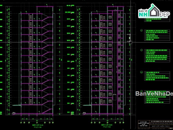 đồ án tốt nghiệp,nhà ở cán bộ 14 tầng,file cad nhà ở cán bộ