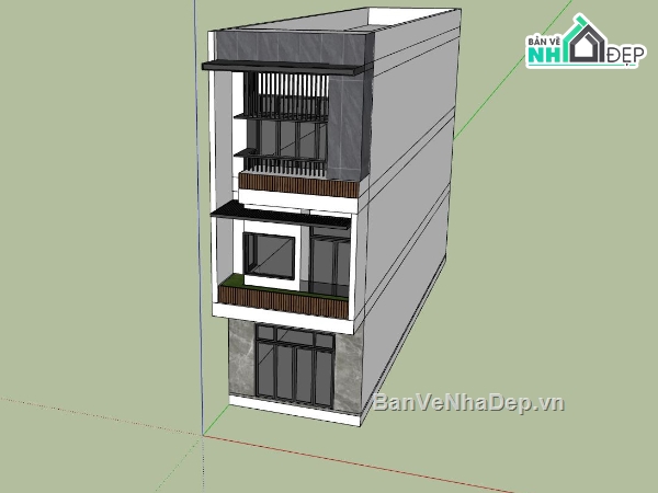 nhà phố 3 tầng,model su nhà phố 3 tầng,file su nhà phố