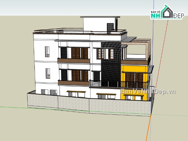 biệt thự 3 tầng mái bằng,biệt thự 3 tầng su,biệt thự hiện đại