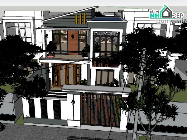 Nhà 2 tầng,Nhà mái lệch,Nhà 2 tầng mặt tiền 8m,Nhà 2 tầng 8x15.5m