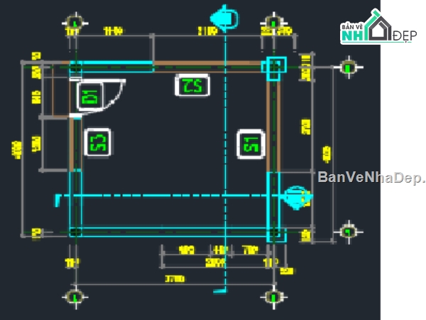 nhà bảo vệ,khu công nghiệp,Bản vẽ khu công nghiệp,nhà bảo vệ KT 4x4m