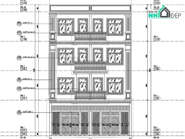 nhà 4 tầng đẹp,4 tầng tân cổ điển,Văn phòng kết hợp nhà ở,Thiết kế nhà ở kết hợp văn phòng,Nhà ở kinh doanh,Kinh doanh kết hợp nhà ở