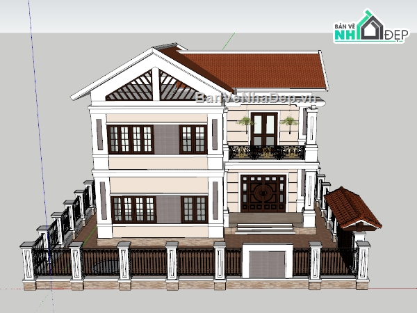 biệt thự,biệt thự 2 tầng,model biệt thự