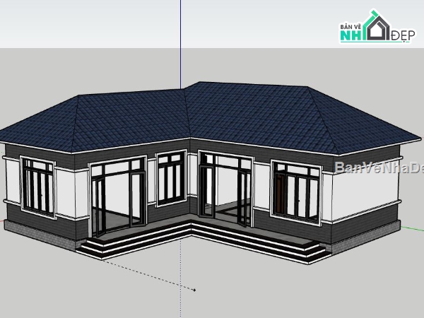 Biệt thự 1 tầng,model su biệt thự 1 tầng,file su biệt thự 1 tầng