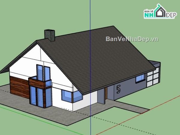 Biệt thự 1 tầng,model su biệt thự 1 tầng,biệt thự 1 tầng file su