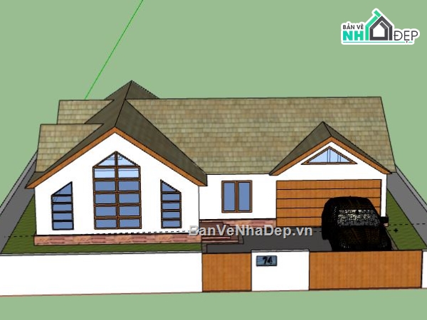 Biệt thự 1 tầng,model su biệt thự 1 tầng,biệt thự 1 tầng sketchup,sketchup biệt thự 1 tầng,biệt thự 1 tầng file sketchup