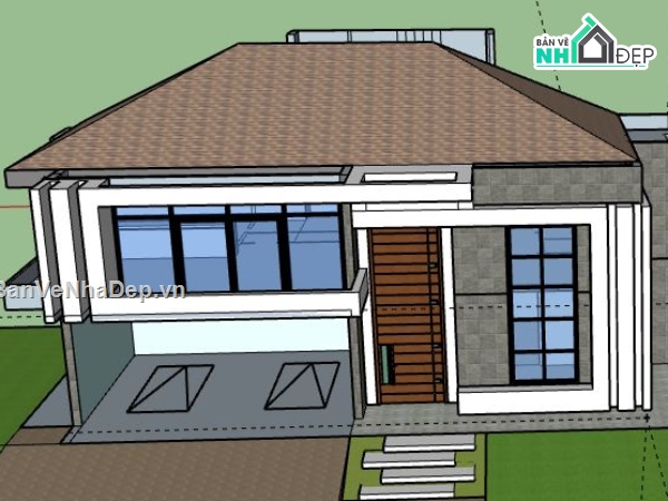 Biệt thự 1 tầng,model su biệt thự 1 tầng,biệt thự 1 tầng file su,sketchup biệt thự 1 tầng,biệt thự 1 tầng file sketchup