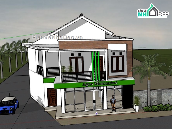 Biệt thự  2 tầng,model su biệt thự 2 tầng,biệt thự 2 tầng model su,file sketchup biệt thự 2 tầng,sketchup biệt thự 2 tầng,thiết kế biệt thự 2 tầng đẹp