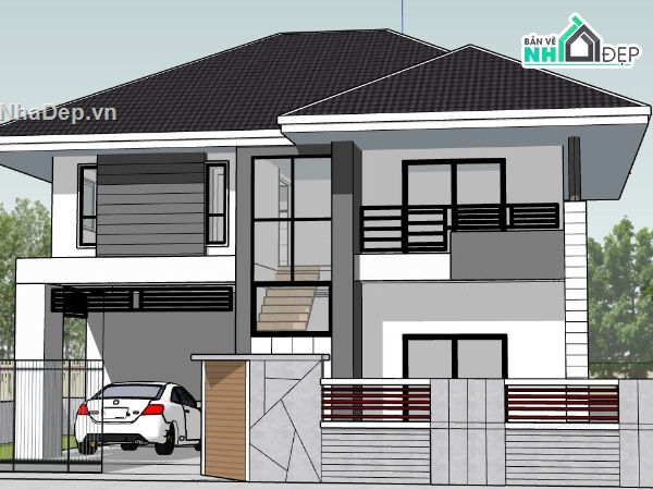 Biệt thự  2 tầng,su nhà 2 tầng,model su nhà 2 tầng