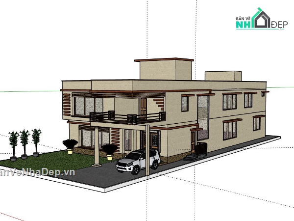 Biệt thự 2 tầng,model su biệt thự 2 tầng,file su biệt thự 2 tầng