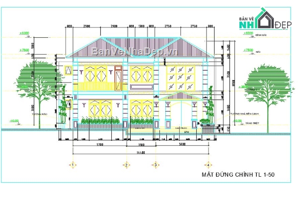 biệt thự 2 tầng,cad biệt thự 2 tầng,autocad biệt thự 2 tầng,biệt thự 2 tầng cad