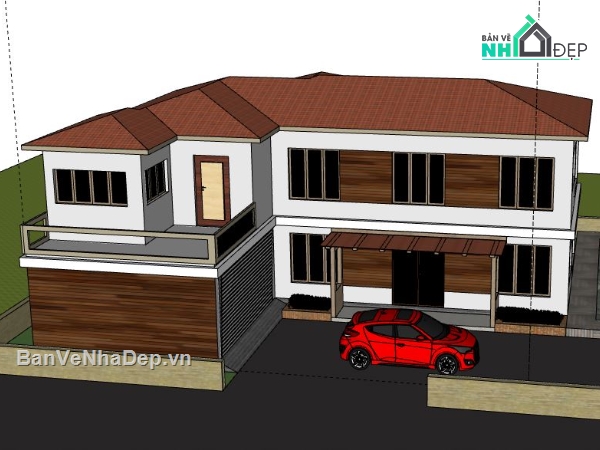Biệt thự 2 tầng,model su biệt thự 2 tầng,sketchup biệt thự 2 tầng,biệt thự 2 tầng,file su biệt thự 2 tầng