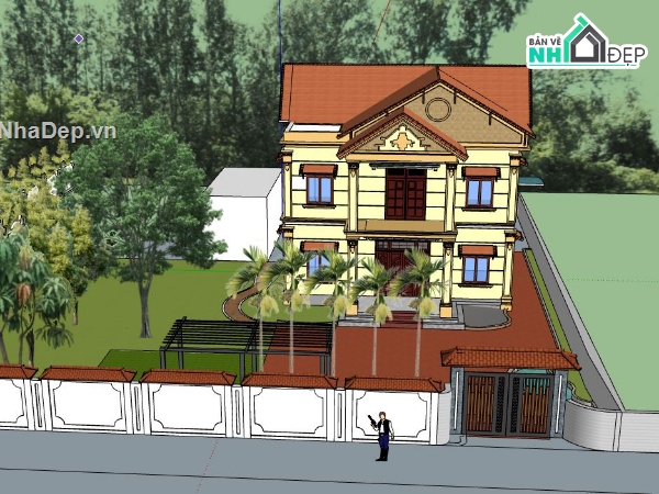 Biệt thự 2 tầng,Model su biệt thự 2 tầng,file su biệt thự 2 tầng