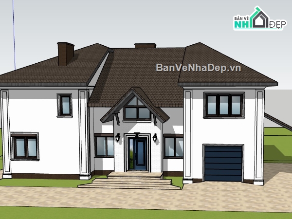 su biệt thự,model su biệt thự,sketchup biệt thự