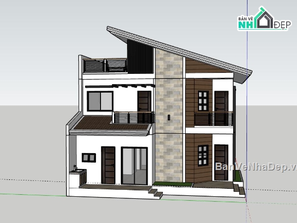 Biệt thự 2 tầng,model su biệt thự 2 tầng,biệt thự 2 tầng file su