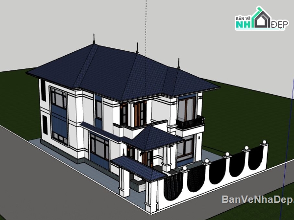 Biệt thự 2 tầng,model su biệt thự 2 tầng,file su biệt thự 2 tầng