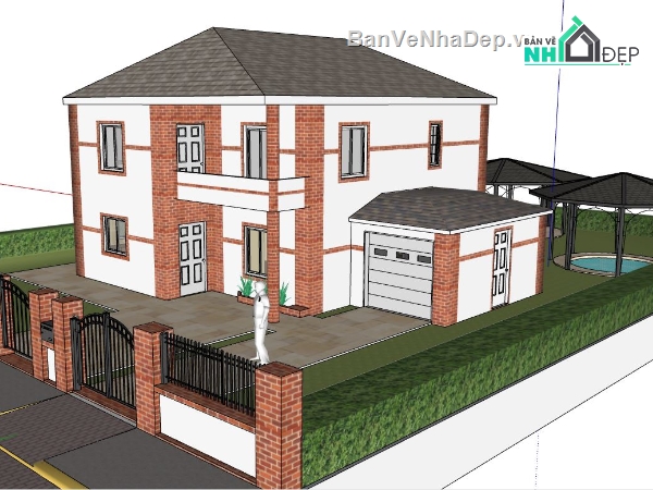 file su biệt thự,sketchup biệt thự,model su biệt thự