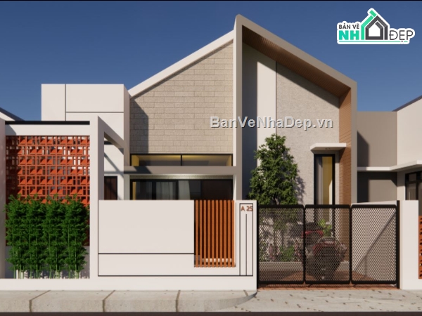 biệt thự 2 tầng,sketchup biệt thự 2 tầng,biệt thự hiện đại