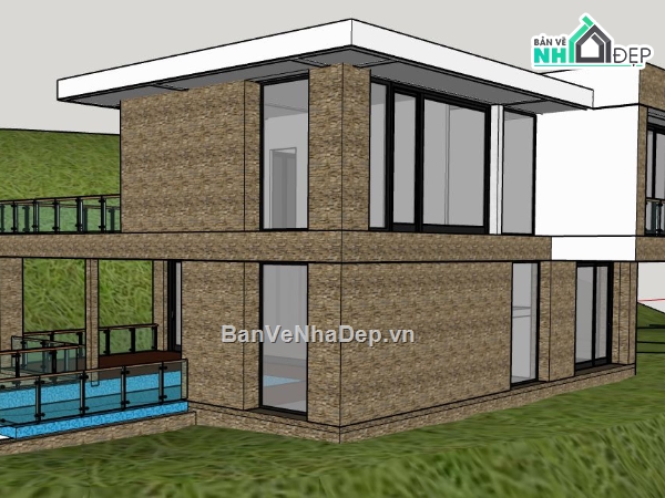 file su biệt thự,sketchup biệt thự,model su biệt thự
