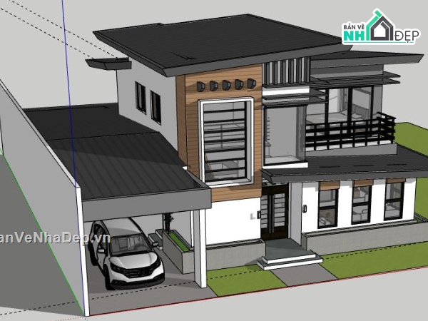 Biệt thự 2 tầng,file su biệt thự 2 tầng,biệt thự 2 tầng file su,model su biệt thự 2 tầng,biệt thự 2 tầng file sketchup