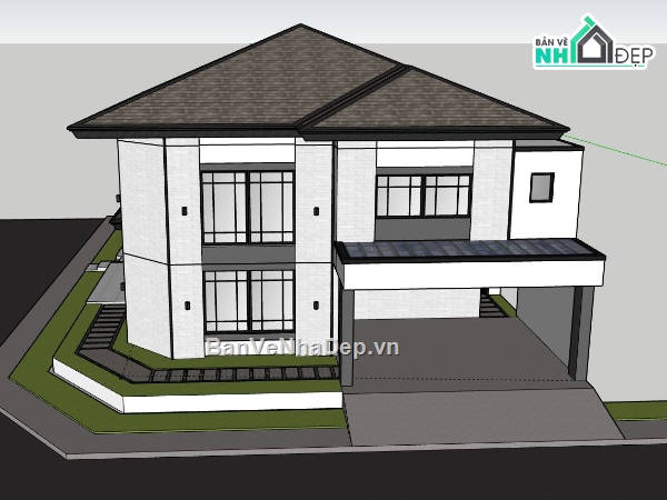 file su biệt thự 2 tầng,biệt thự 2 tầng model su,file sketchup biệt thự 2 tầng,model su biệt thự 2 tầng,biệt thự 2 tầng file su