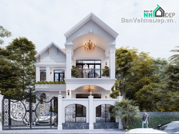 biệt thự mái thái,2 tầng mái thái,biệt thự 2 tầng mái thái