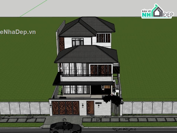 Biệt thự 3 tầng,model su biệt thự 3 tầng,file su biệt thự 3 tầng