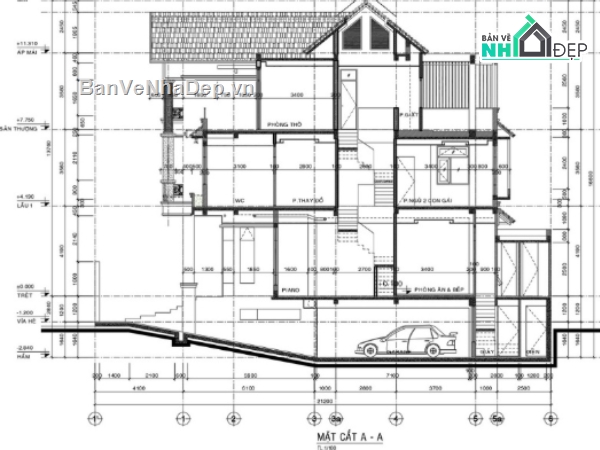 Biệt thự 3 tầng,cad biệt thự 3 tầng,biệt thự 3 tầng cad,biệt thự 3 tầng file cad