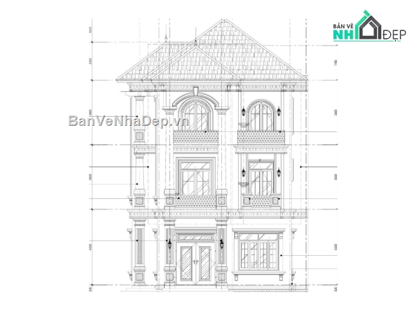 biệt thự 3 tầng,file cad biệt thự 3 tầng,biệt thự 3 tầng file cad,cad biệt thự 3 tầng