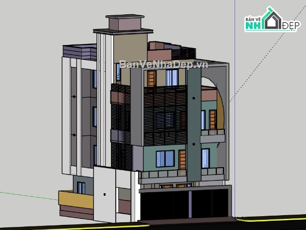 Biệt thự 4 tầng,model su biệt thự 4 tầng,file su biệt thự 4 tầng