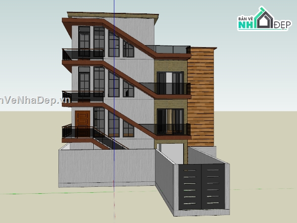 biệt thự 4 tầng,biệt thự,model biệt thự