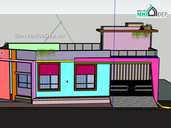 Biệt thự 1 tầng,model su biệt thự 1 tầng,biệt thự 1 tầng file su