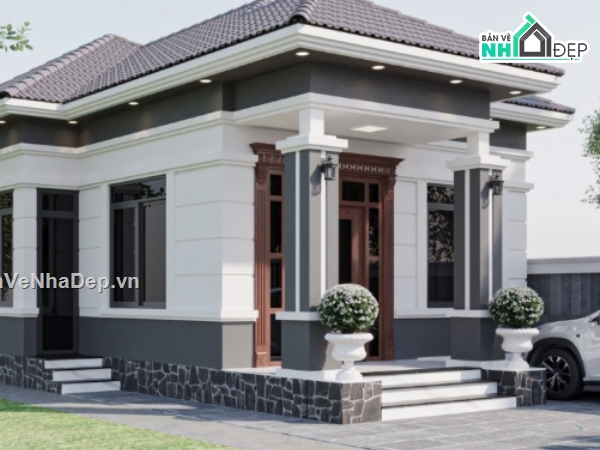 biệt thự 1 tầng cad,file cad biệt thự 1 tầng,cad biệt thự 1 tầng,autocad biệt thự 1 tầng