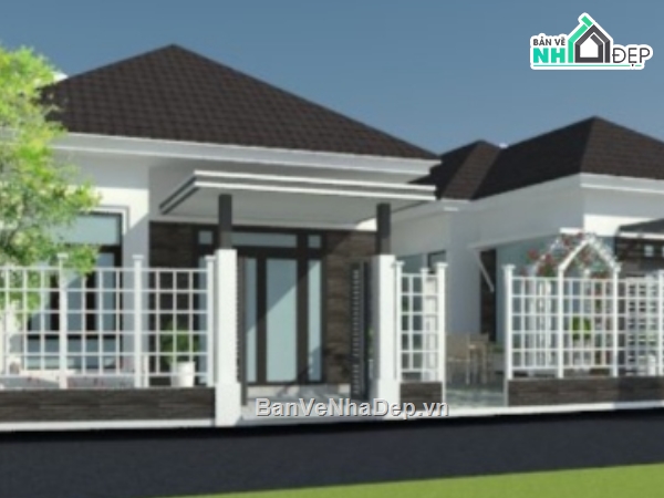 biệt thự 1 tầng,file cad biệt thự 1 tầng,cad biệt thự 1 tầng