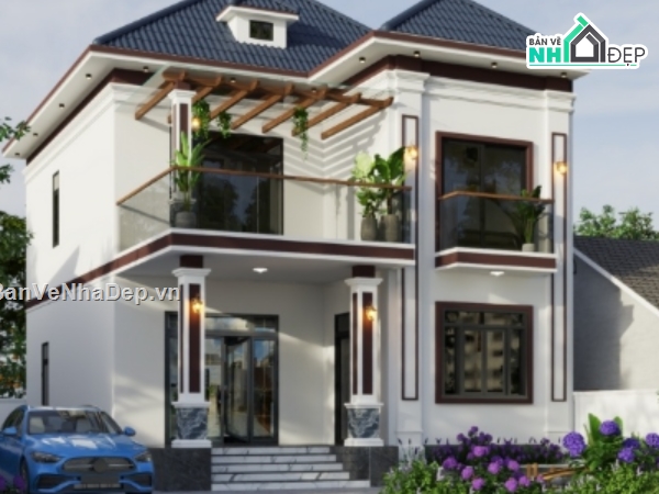 biệt thự 2 tầng,cad biệt thự 2 tầng,file cad biệt thự 2 tầng,biệt thự 2 tầng cad