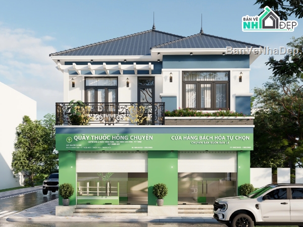 Biệt thự,2 tầng,2 tầng mái nhật,nhà kết hợp kinh doanh,Biệt thự  2 tầng