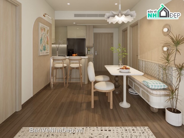 sketchup căn hộ,căn hộ hiện đại,căn hộ sketchup